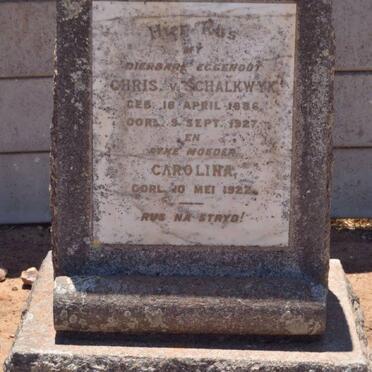 SCHALKWYK Chris, v. 1886-1927 &amp; Carolina -1922