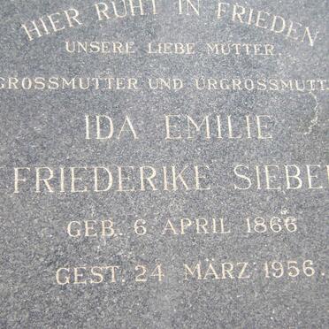 SIEBER Ida Emilie Friederike 1866-1956