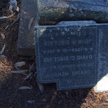 SINCLAIR David 1903-1904 :: SINCLAIR John P. 191?-1912