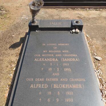 TALLIE Alfred 1922-1993 &amp; Alexandra 1923-1993