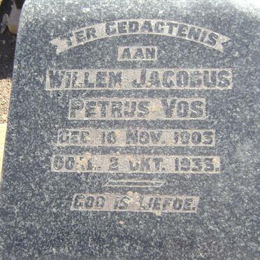 VOS Willem Jacobus Petrus 1903-1933