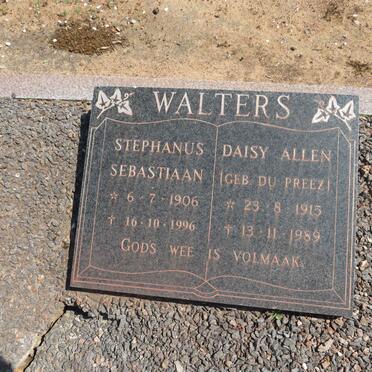 WALTERS Stephanus Sebastiaan 1906-1996 &amp; Daisy Allen DU PREEZ 1915-1989