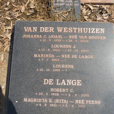 WESTHUIZEN, van der :: VAN ROOYEN :: DE LANGE :: PEENS :: SWART