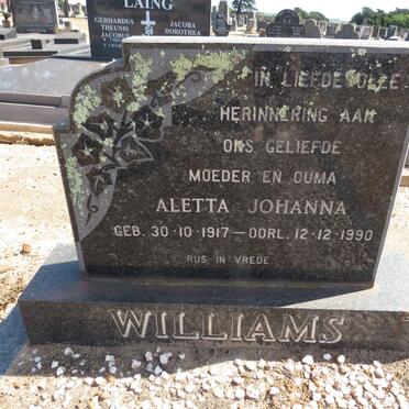 WILLIAMS Aletta Johanna 1917-1990