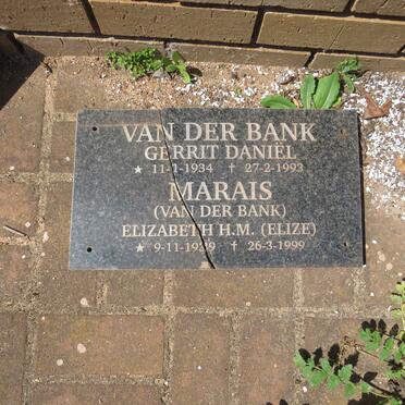 BANK Gerrit Daniël, van der Bank 1934-1993 :: MARAIS Elizabeth H.M., VAN DER BANK 1939-1999