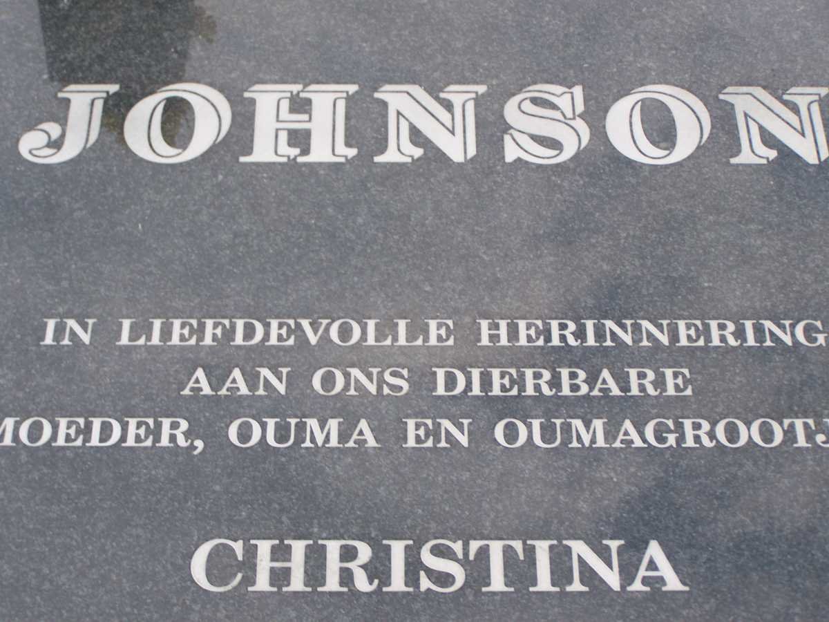 JOHNSON Christina 1924-2001