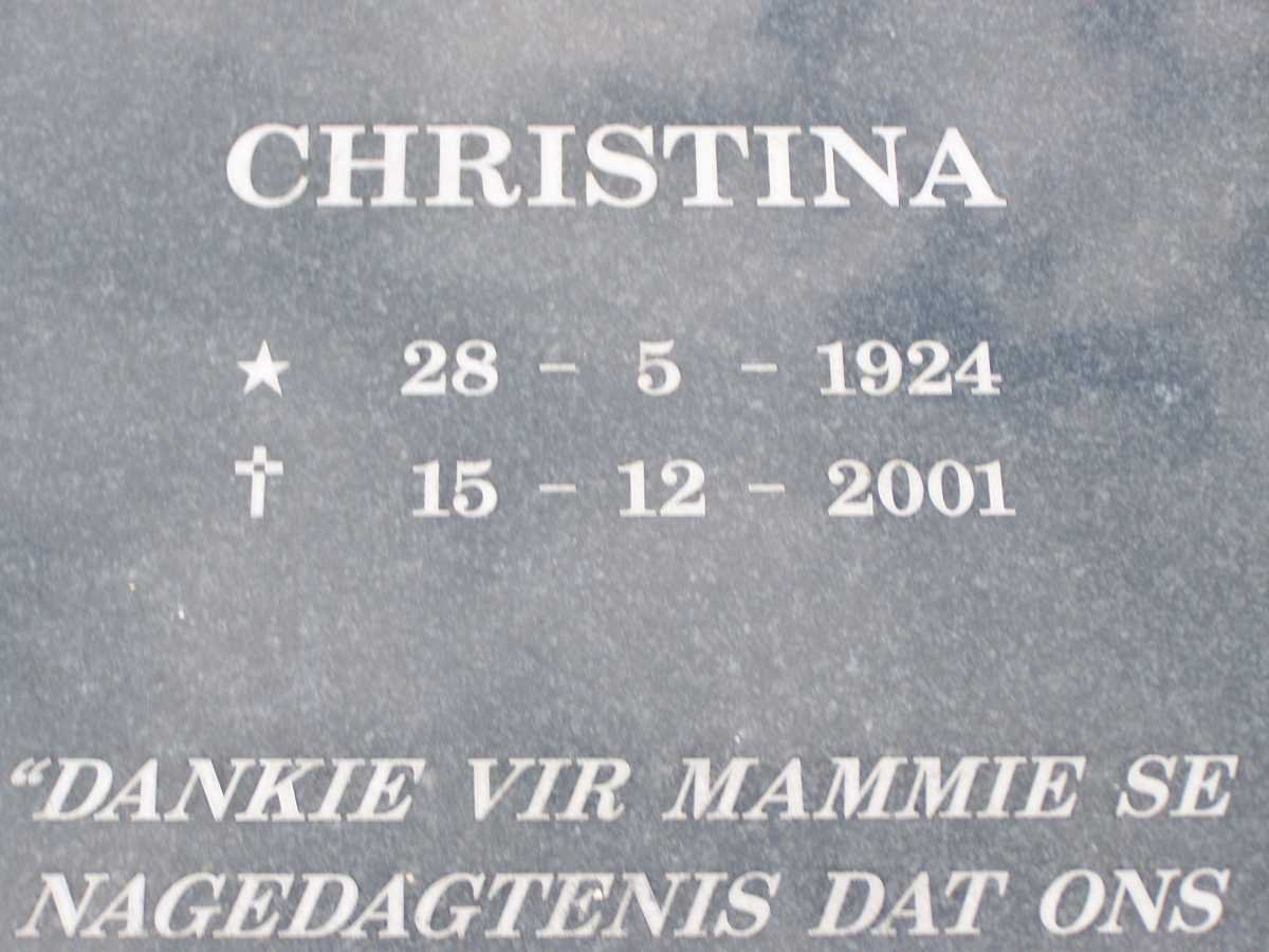 JOHNSON Christina 1924-2001