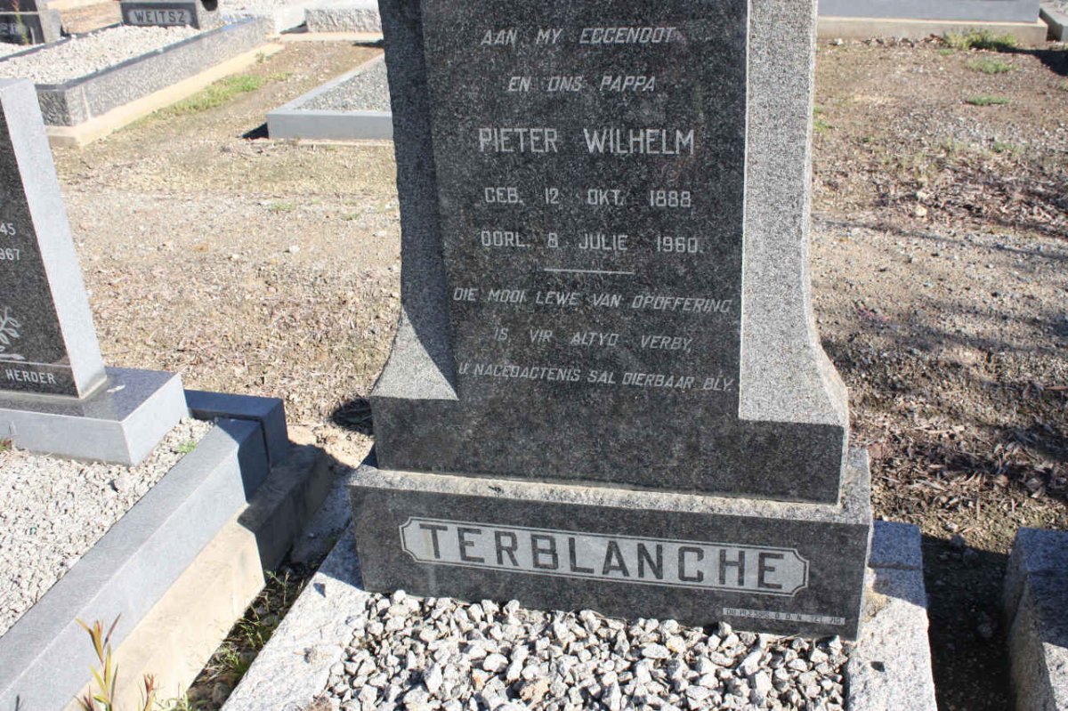 TERBLANCHE Pieter Wilhelm 1888-1960