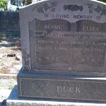 DUCK Henry Edward 1885-1956 &amp; Eliza RICHARDSON 1894-1963