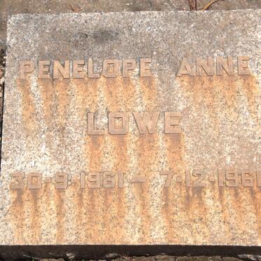 LOWE Penelope Anne 1961-1961