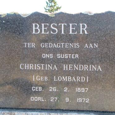 BESTER Christina Hendrina nee LOMBARD 1897-1972