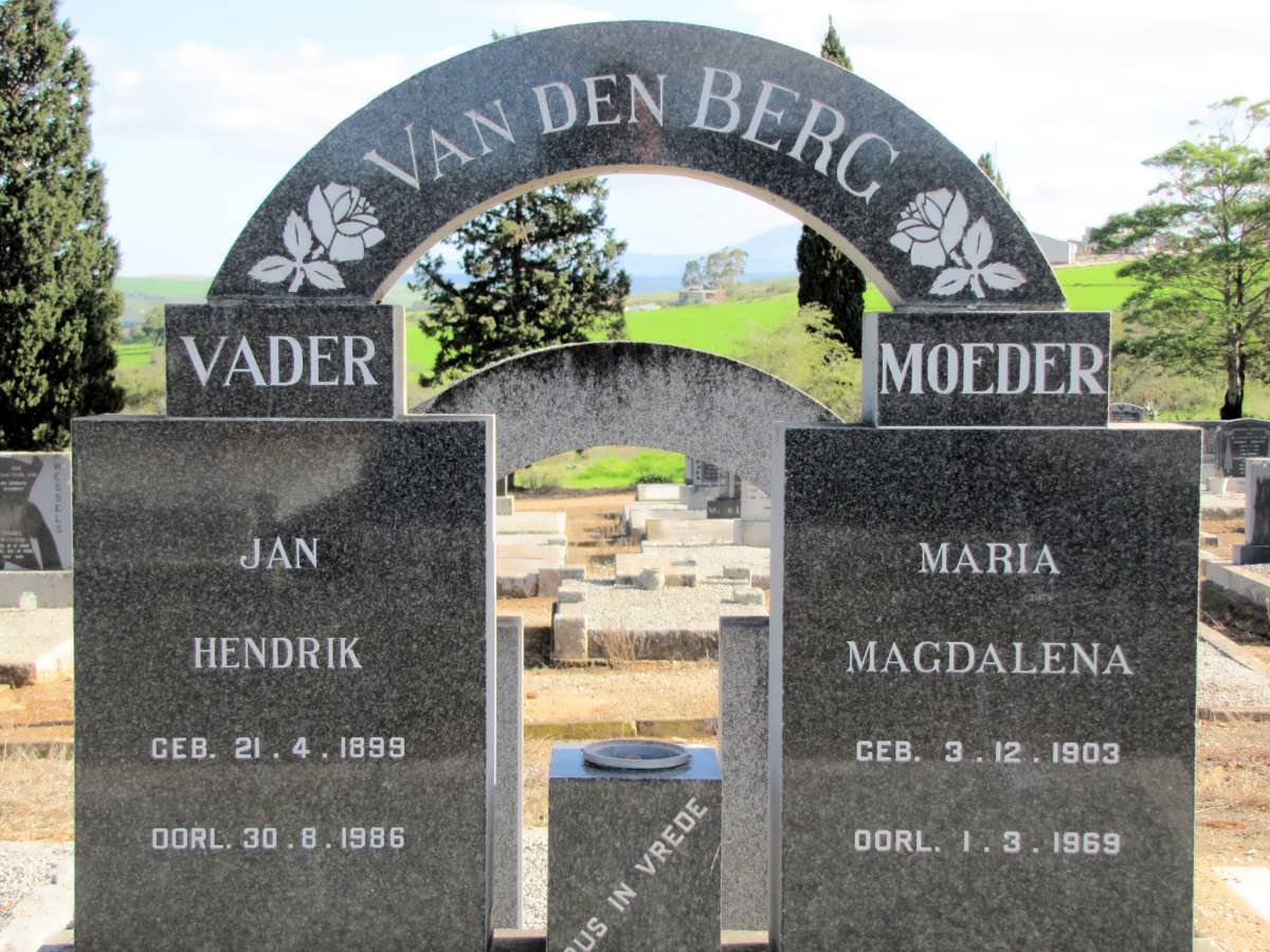 BERG Jan Hendrik, van den 1899-1986 &amp; Maria Magdalena 1903-1969