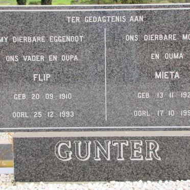 GUNTER Flip 1910-1993 &amp; Mieta 1923-1995