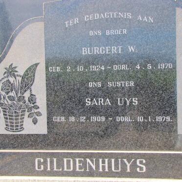 GILDENHUYS Burgert W. 1924-1970 &amp; Sara Uys 1909-1979