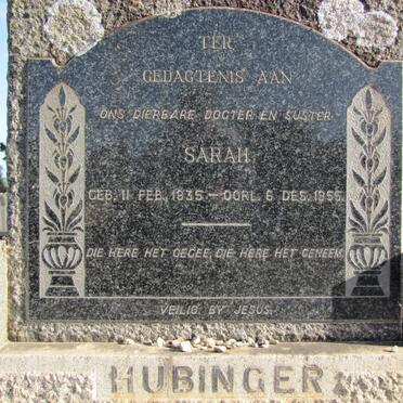HUBINGER Sarah 1935-1955