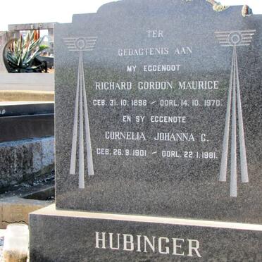 HUBINGER Richard Gordon Maurice 1896-1970 &amp; Cornelia Johanna C. 1901-1981