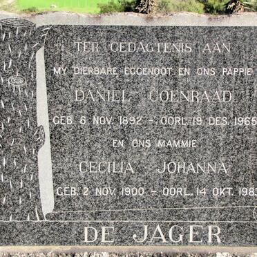 JAGER Daniel Coenraad, de 1892-1965 &amp; Cecilia Johanna 1900-1983