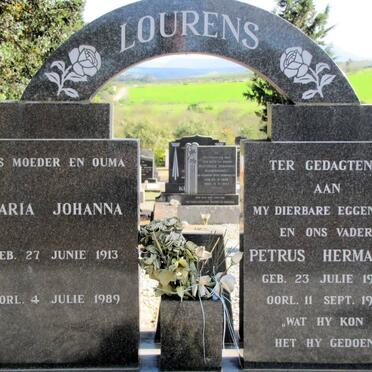 LOURENS Petrus Hermanus 1909-1971 &amp; Maria Johanna 1913-1989