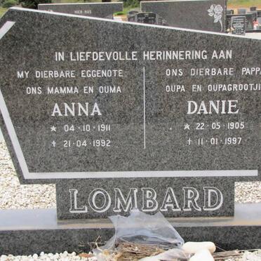 LOMBARD Danie 1905-1997 &amp; Anna 1911-1992
