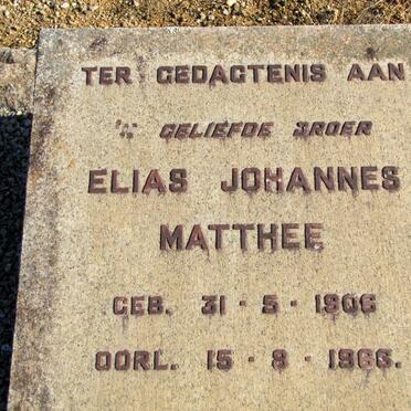 MATTHEE Elias Johannes 1906-1966