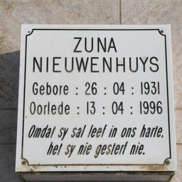 NIEUWENHUYS Zuna 1931-1996