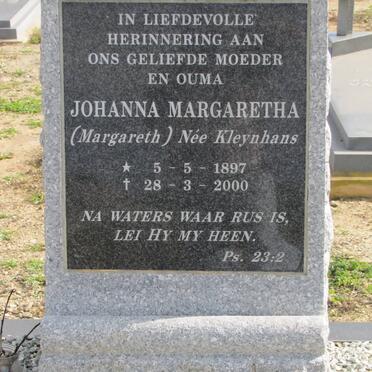 PRINS Johanna Margaretha nee KLEYNHANS 1897-2000