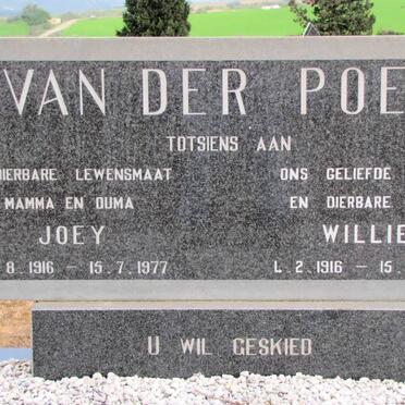 POEL Willie, van der 1916-1999 &amp; Joey 1916-1977
