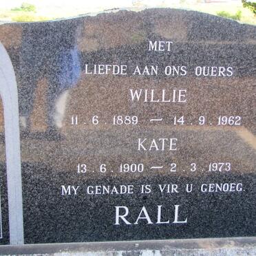 RALL Willie 1889-1962 &amp; Kate 1900-1973