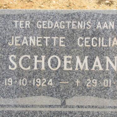 SCHOEMAN Jeanette Cecilia 1924-1992