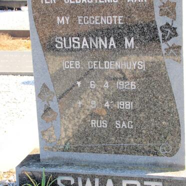 SWART Susanna M. nee GELDENHUYS 1926-1981