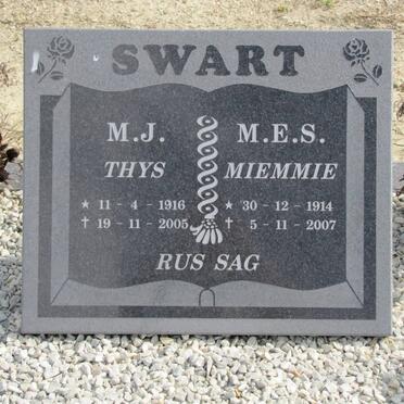 SWART M.J. 1916-2005 &amp; M.E.S. 1914-2007