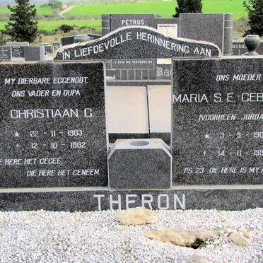 THERON Christiaan C. 1903-1982 &amp; Maria S.E. voorheen JORDAAN geb. SPIES 1904-1992