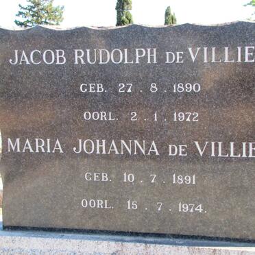 VILLIERS Jacob Rudolph, de 1891-1974 &amp; Maria Johanna 1891-1974