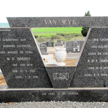 WYK A.D.F., van 1913-1994 &amp; M.D. van WYK 1922-1981