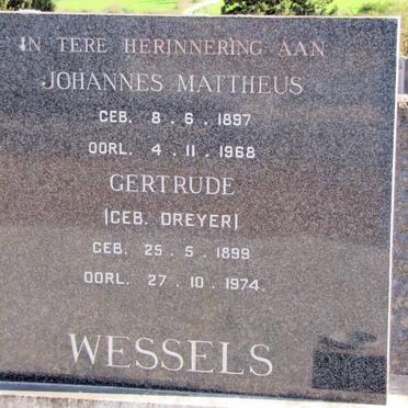 WESSELS Johannes Mattheus 1897-1968 &amp; Gertrude DREYER 1899-1974