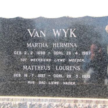 WYK Mattheus Lourens, van 1897-1975 &amp; Martha Hermina 1898-1967 