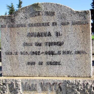 WYK Johanna M., van geb VAN TONDER 1902-1959