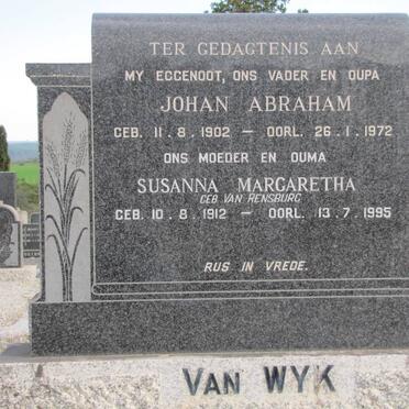 WYK Johan Abraham 1902-1972 &amp; Susanna Margaretha van RENSBURG 1912-1995