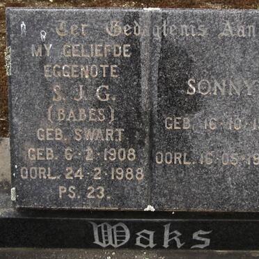 WAKS Sonny 1911-1988 &amp; S.J.G. SWART 1908-1988
