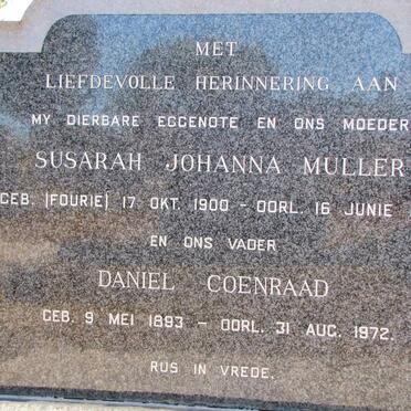 WYK Daniel Coenraad, van 1893-1972 &amp; Susarah Johanna Muller 1900-1971