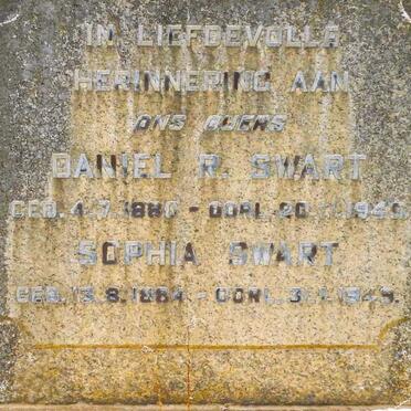 SWART Daniel R. 1880-1945 &amp; Sophia 1884-1949