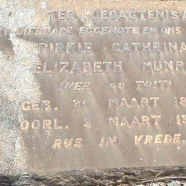 MUNRO Dirkie Cathrina Elizabeth nee DU TOIT 1888-1940