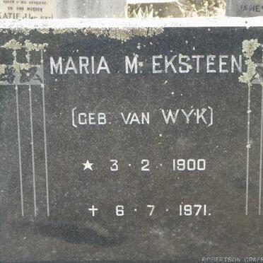 EKSTEEN Maria M. nee VAN WYK 1900-1971