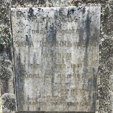 AS Sara Johanna, van nee UYS 1851-1931