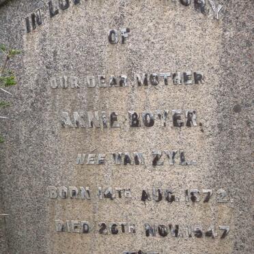 BOYER Annie nee VAN ZYL 1872-1947