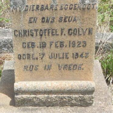 COLYN Christoffel F. 1923-1943
