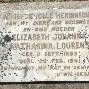 LOURENS Elizabeth Johanna Katharina 1883-1941