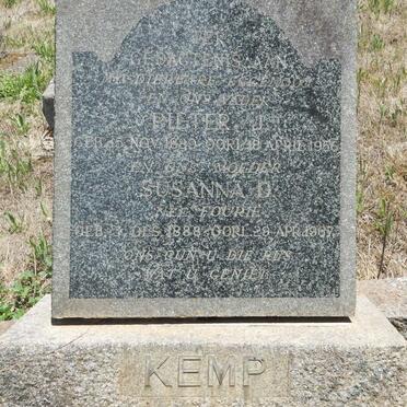 KEMP Pieter J. 1889-1956 &amp; Susanna D. FOURIE 1888-1967 :: KEMP Sannie D. 1922-1939 