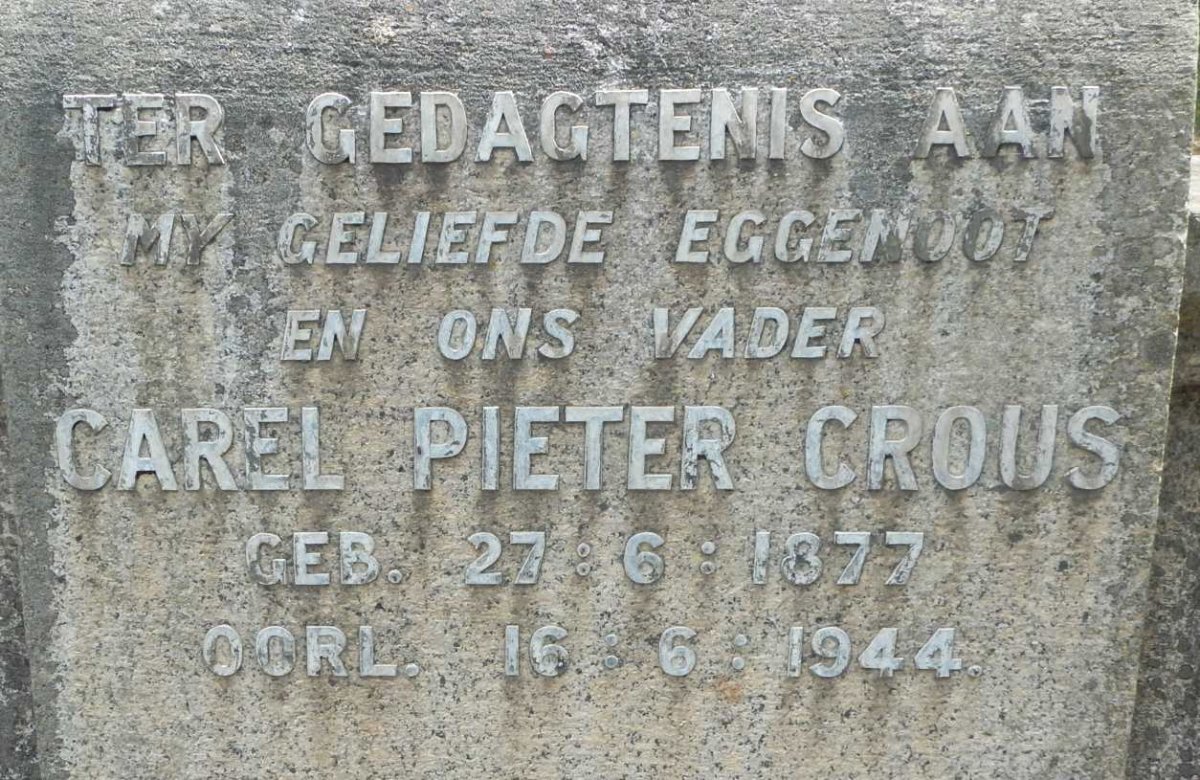 CROUS Carel Pieter 1877-1944