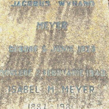 MEYER Jacobus Wynand 1873-1949 &amp; Isabel M. 1887-1981